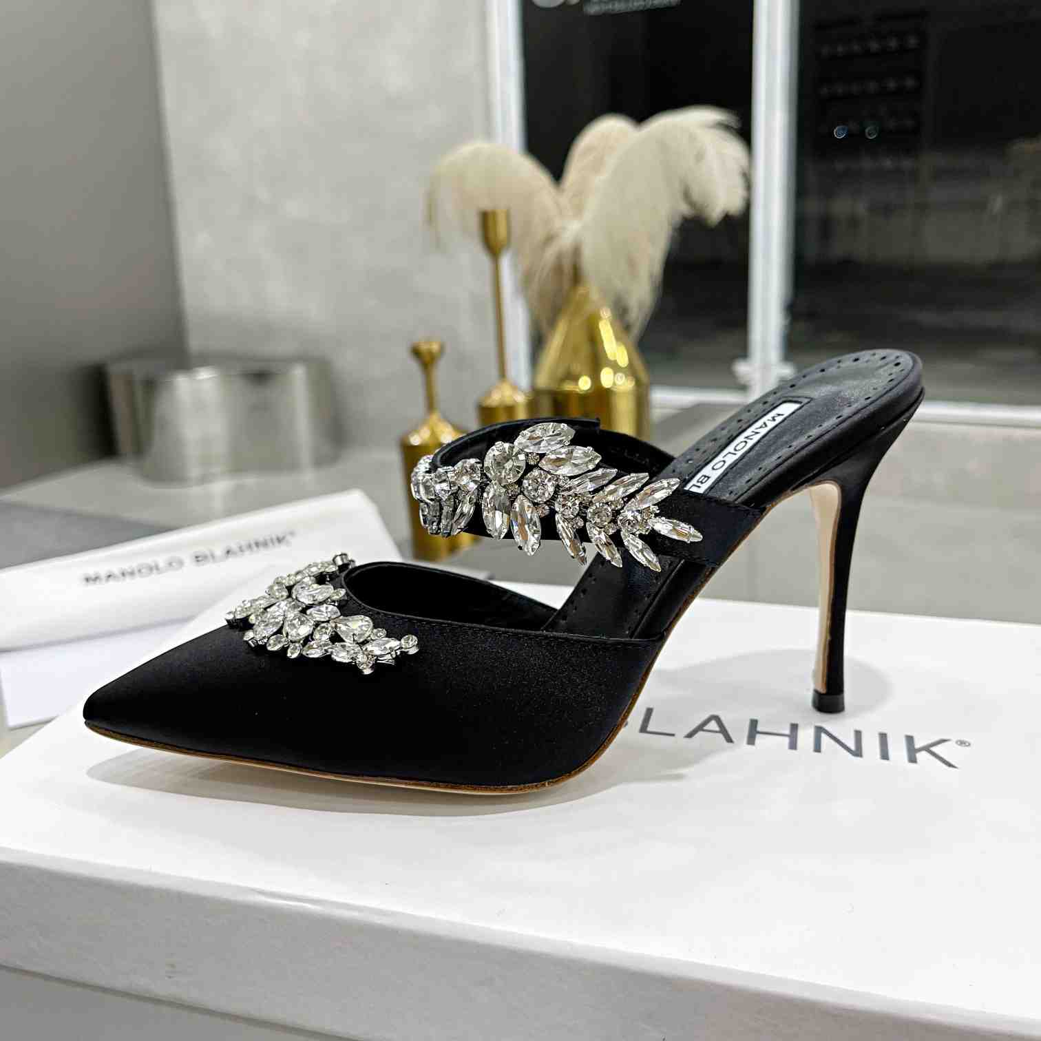 Manolo Blahnik Lurum Crystal-embellished Mules - EUR FASHION