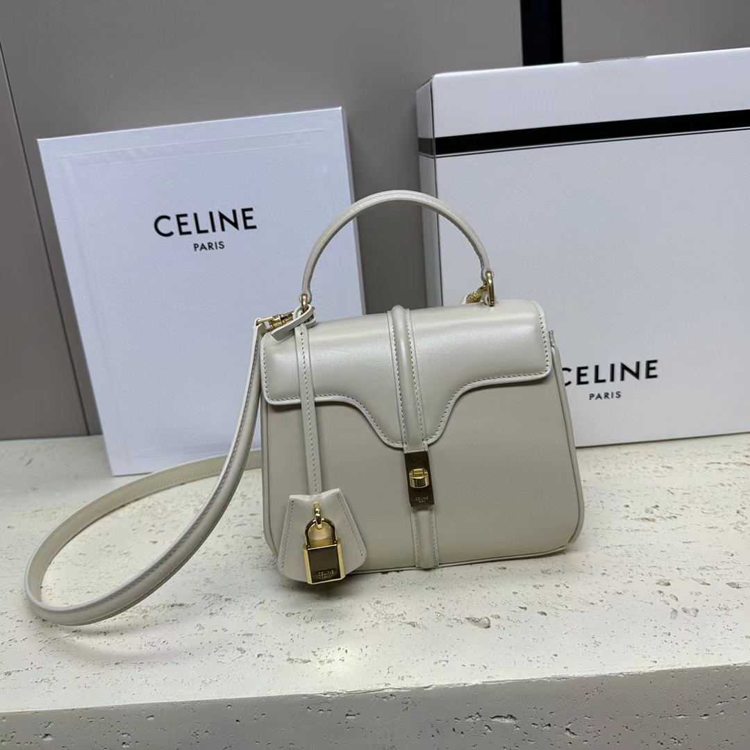 Celine Small 16 Bag In Satinated Calfskin  (17.5-14-7cm) - EUR FASHION