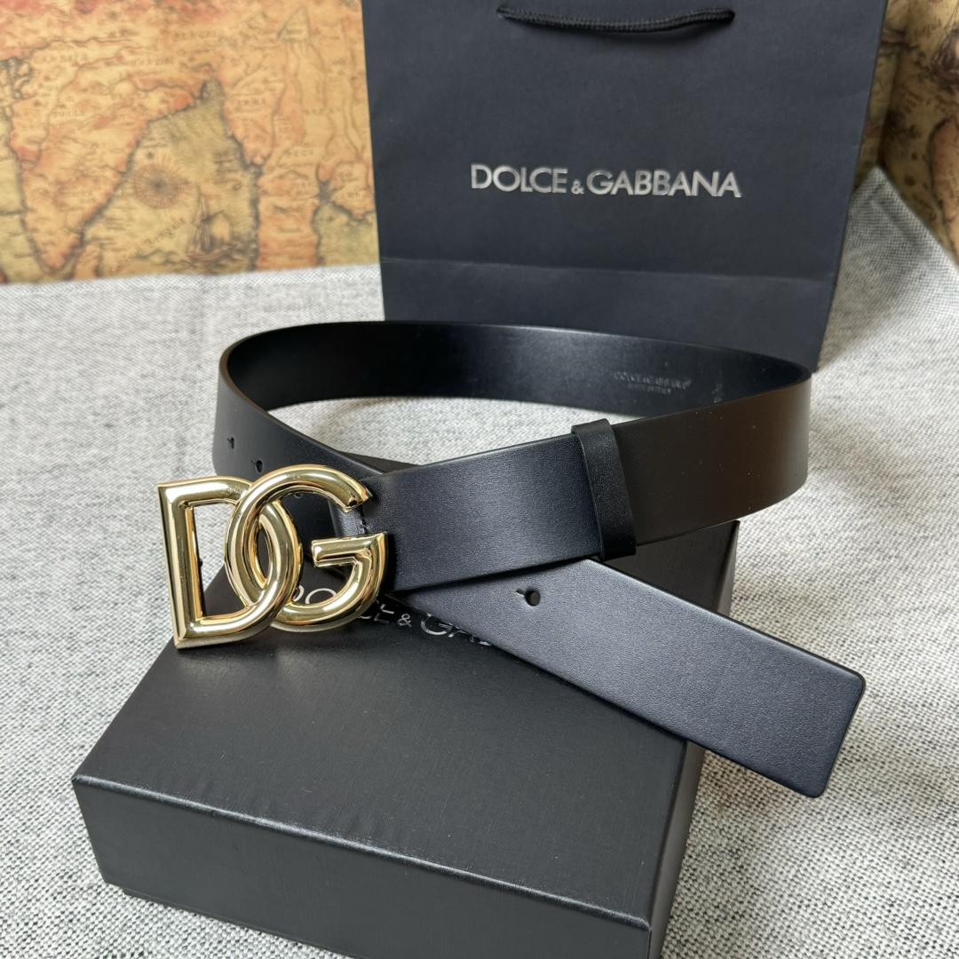 Dolce & Gabbana DG Logo-buckle Leather Belt   40mm - EUR FASHION