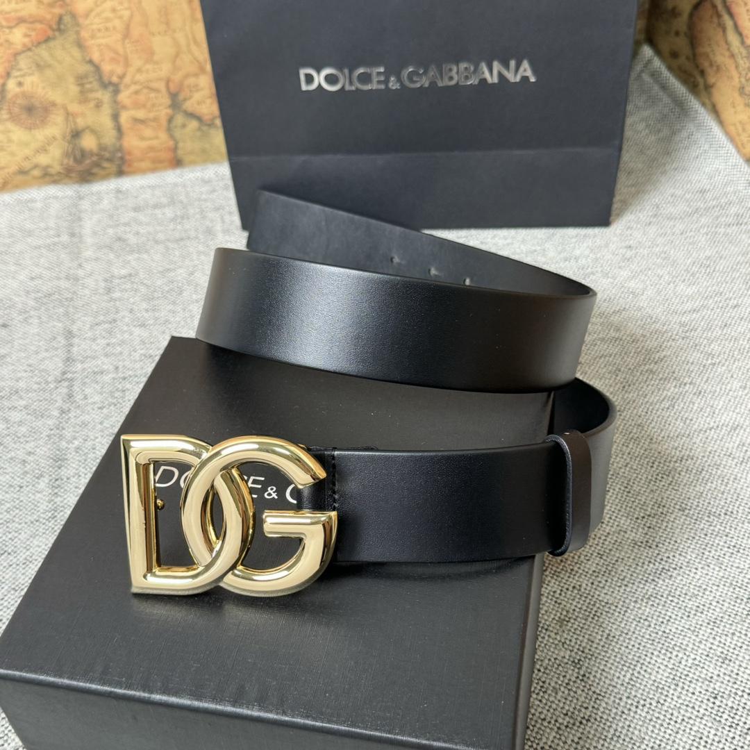 Dolce & Gabbana DG Logo-buckle Leather Belt   40mm - EUR FASHION