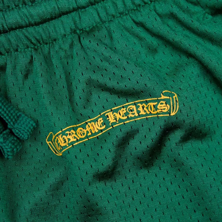 Chrome Hearts Green Varsity Mesh Shorts - EUR FASHION