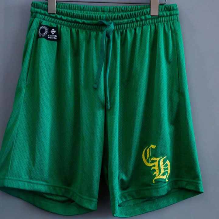 Chrome Hearts Green Varsity Mesh Shorts - EUR FASHION