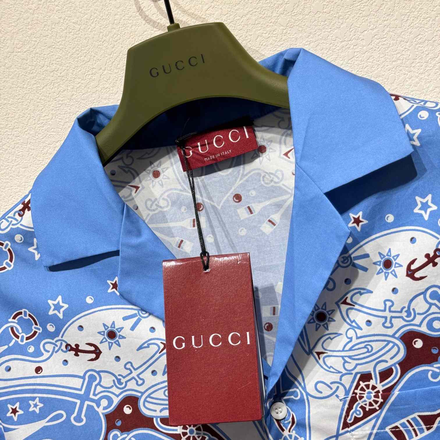 Gucci Double G bandana Print Cotton Shirt - EUR FASHION