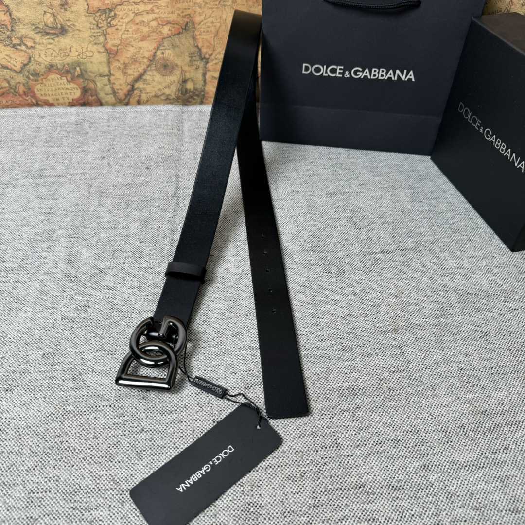 Dolce & Gabbana DG Logo-buckle Leather Belt   35mm - EUR FASHION