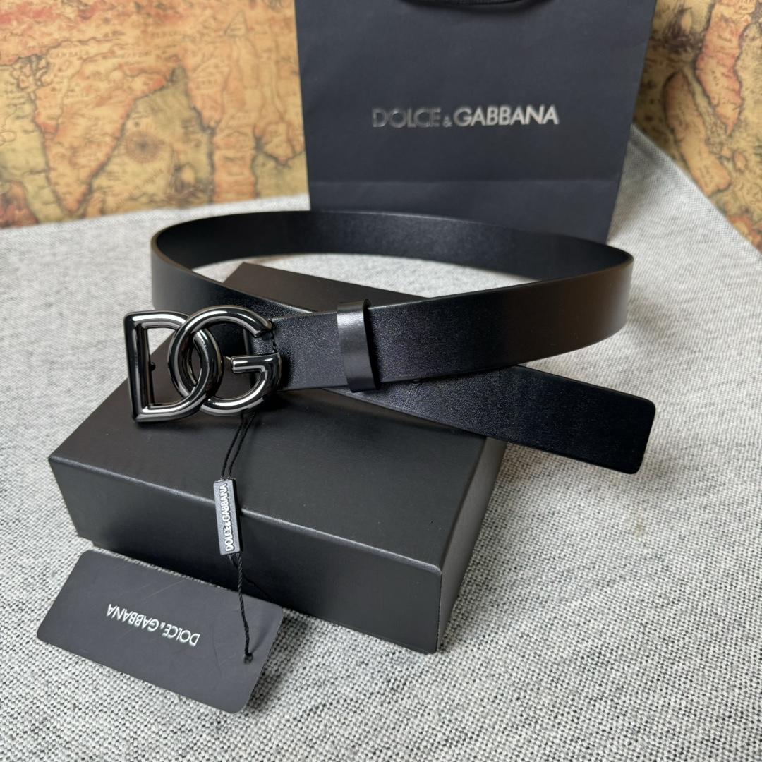 Dolce & Gabbana DG Logo-buckle Leather Belt   35mm - EUR FASHION