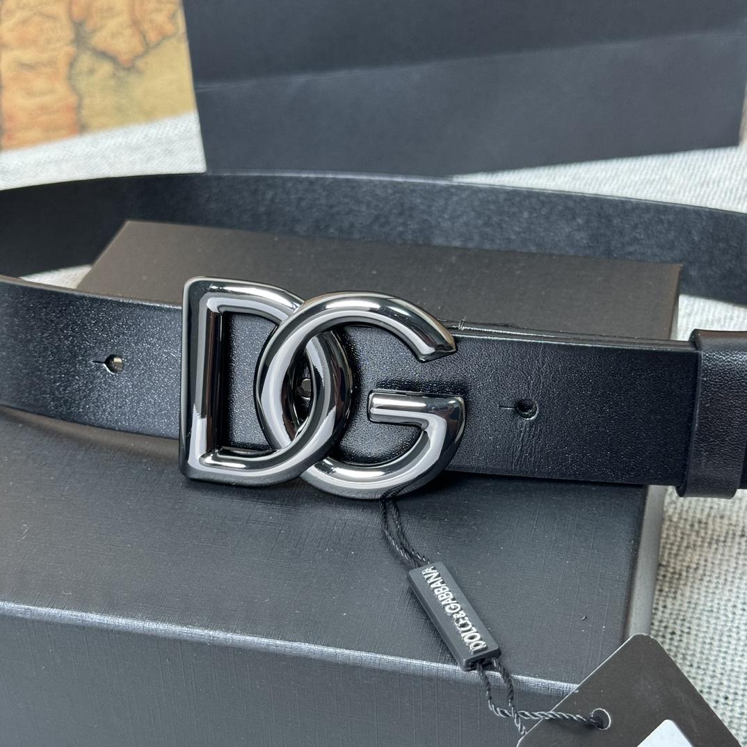 Dolce & Gabbana DG Logo-buckle Leather Belt   35mm - EUR FASHION