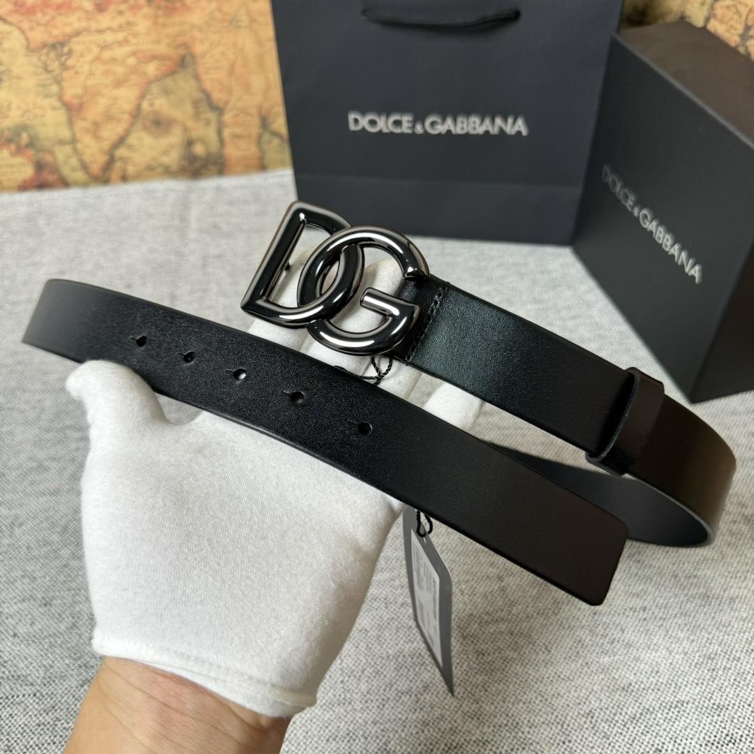 Dolce & Gabbana DG Logo-buckle Leather Belt   35mm - EUR FASHION