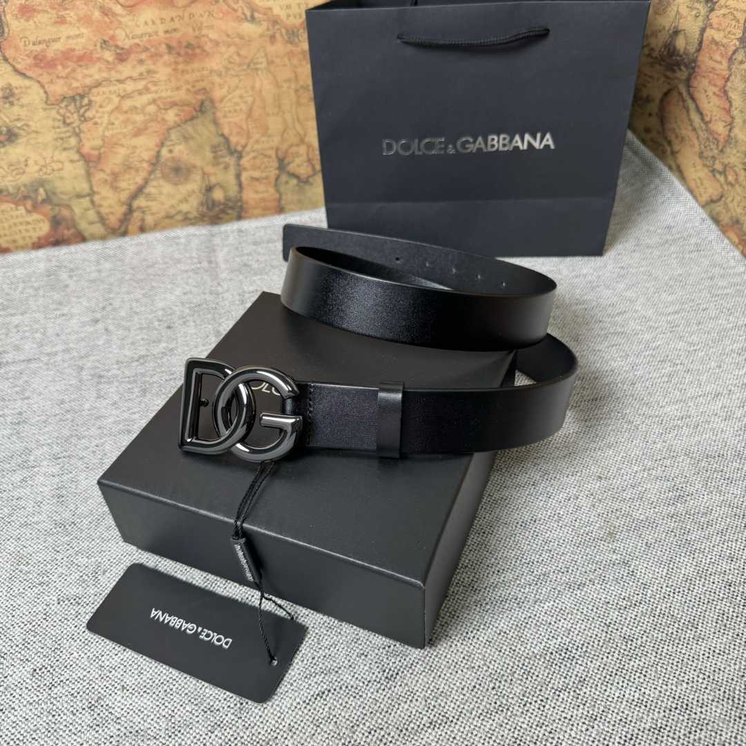 Dolce & Gabbana DG Logo-buckle Leather Belt   35mm - EUR FASHION