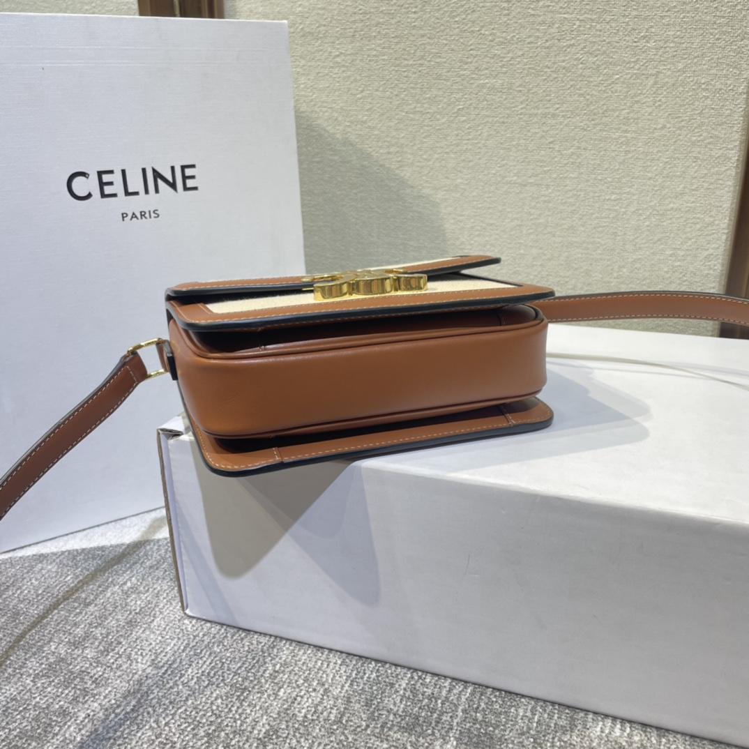 Celine Teen Triomphe Bag In Textile And Calfskin - EUR FASHION