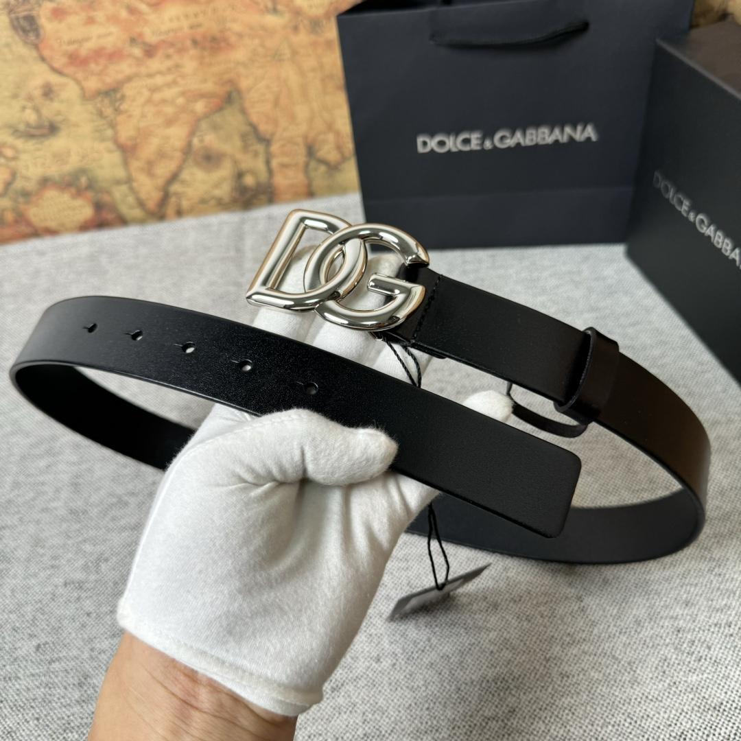 Dolce & Gabbana DG Logo-buckle Leather Belt   35mm - EUR FASHION