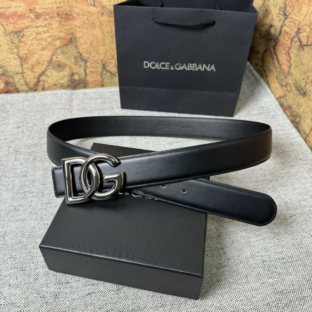 Dolce & Gabbana DG Logo-buckle Leather Belt   40mm - EUR FASHION