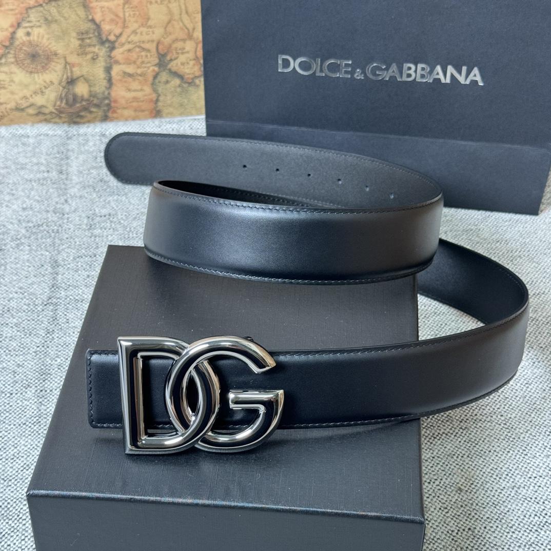 Dolce & Gabbana DG Logo-buckle Leather Belt   40mm - EUR FASHION