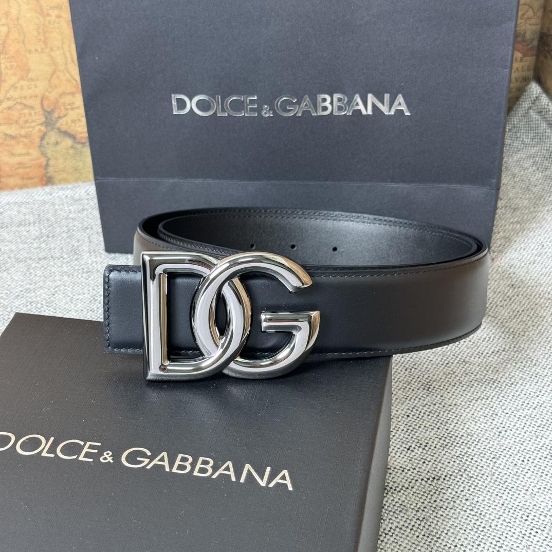 Dolce & Gabbana DG Logo-buckle Leather Belt   40mm - EUR FASHION