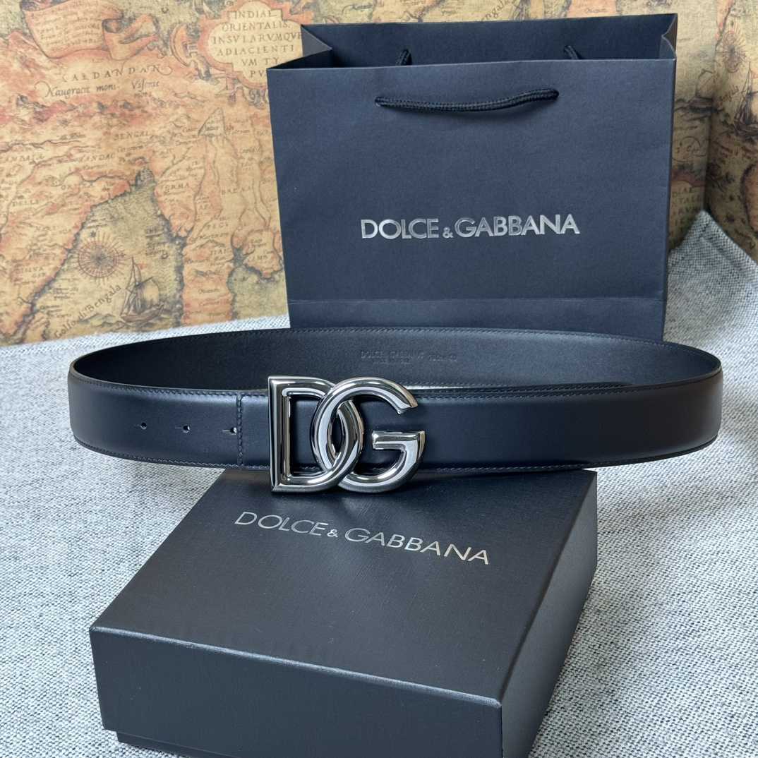 Dolce & Gabbana DG Logo-buckle Leather Belt   40mm - EUR FASHION