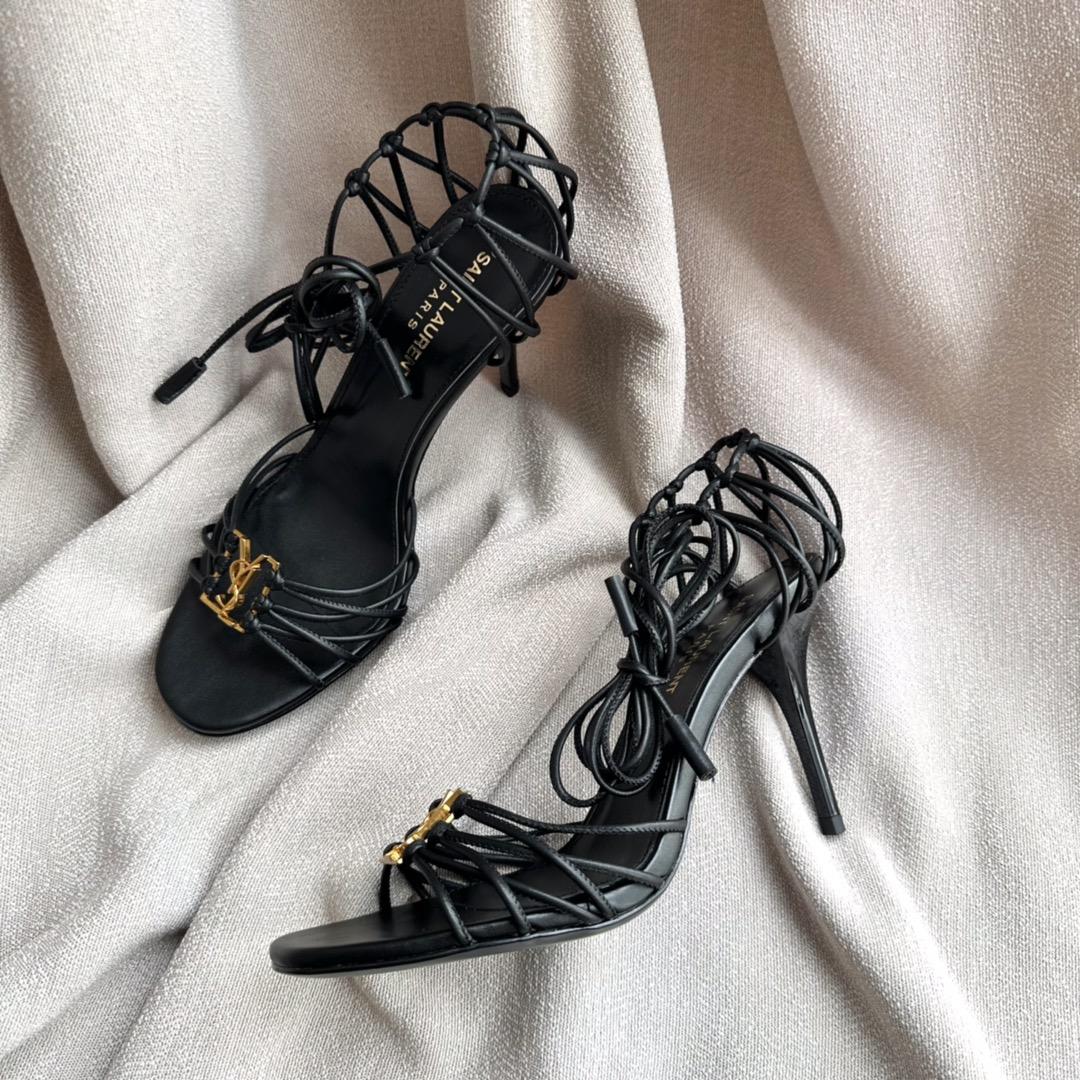 Saint Laurent Babylone Sandals In Smooth Leather - EUR FASHION