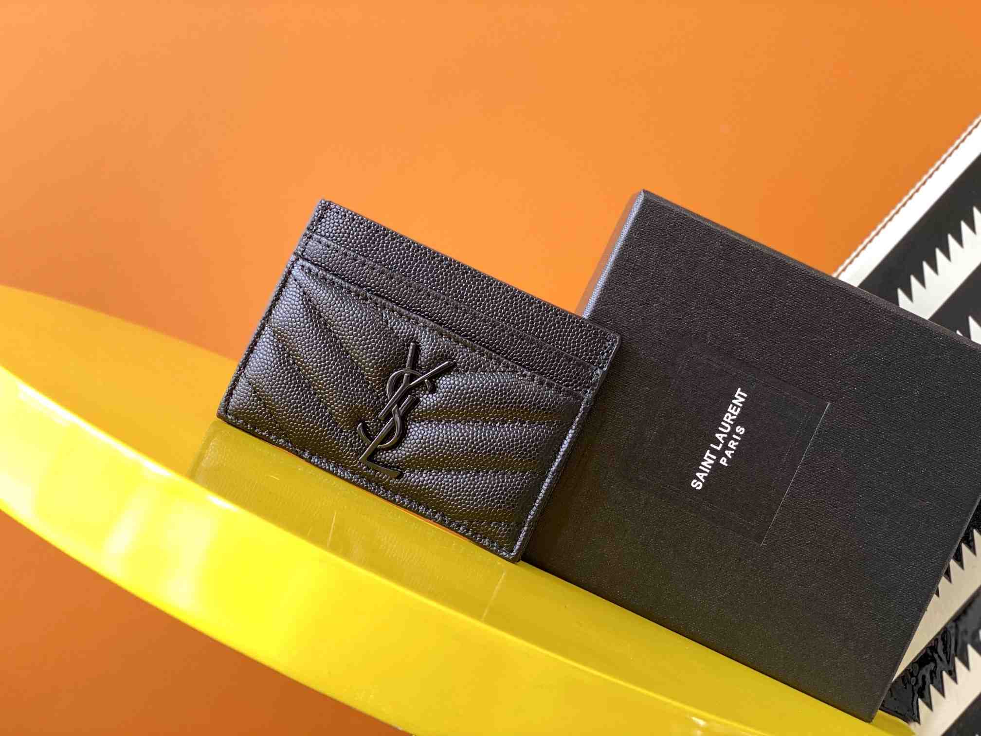 Saint Laurent Leather Card Wallet (10x7.5x0.5 cm) - EUR FASHION