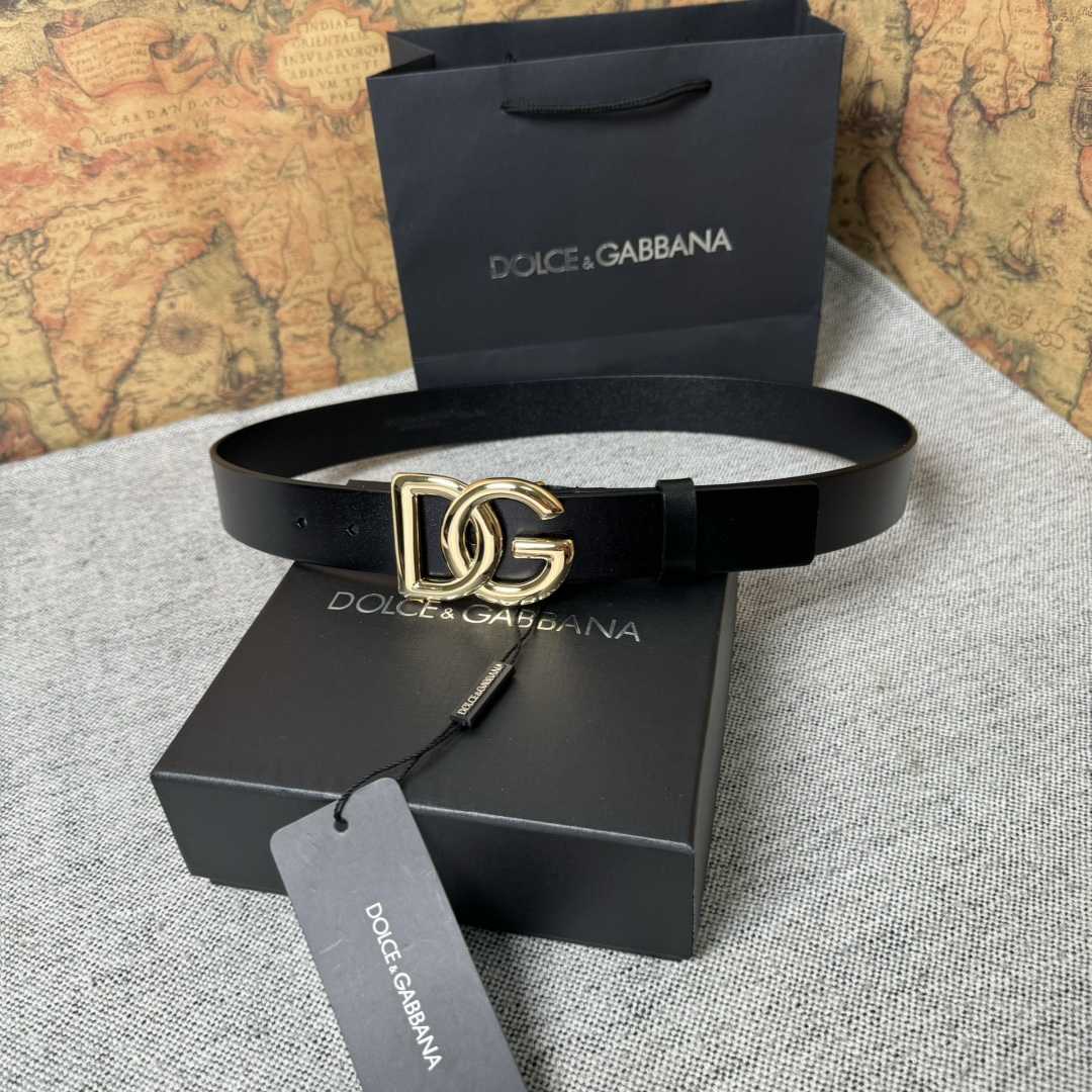 Dolce & Gabbana DG Logo-buckle Leather Belt   35mm - EUR FASHION