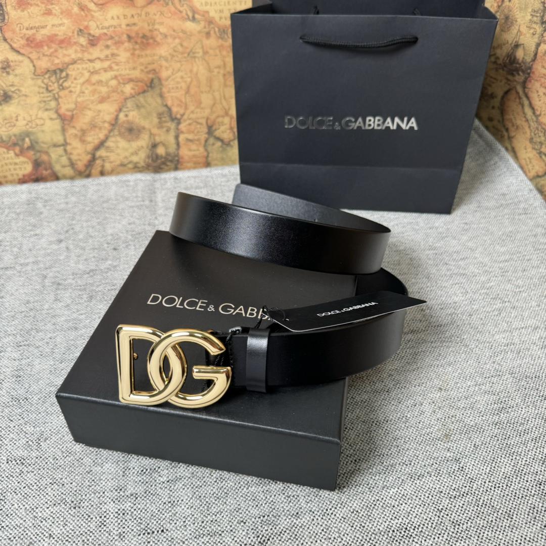 Dolce & Gabbana DG Logo-buckle Leather Belt   35mm - EUR FASHION