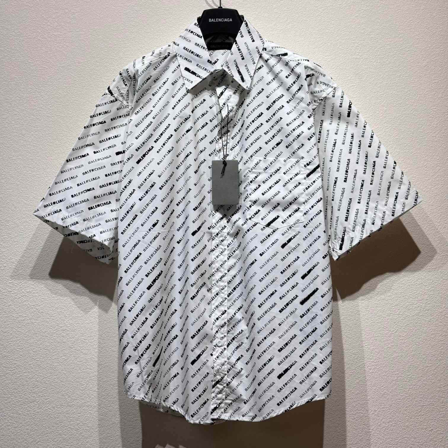 Balenciaga All Over Logo Printed Shirt - EUR FASHION