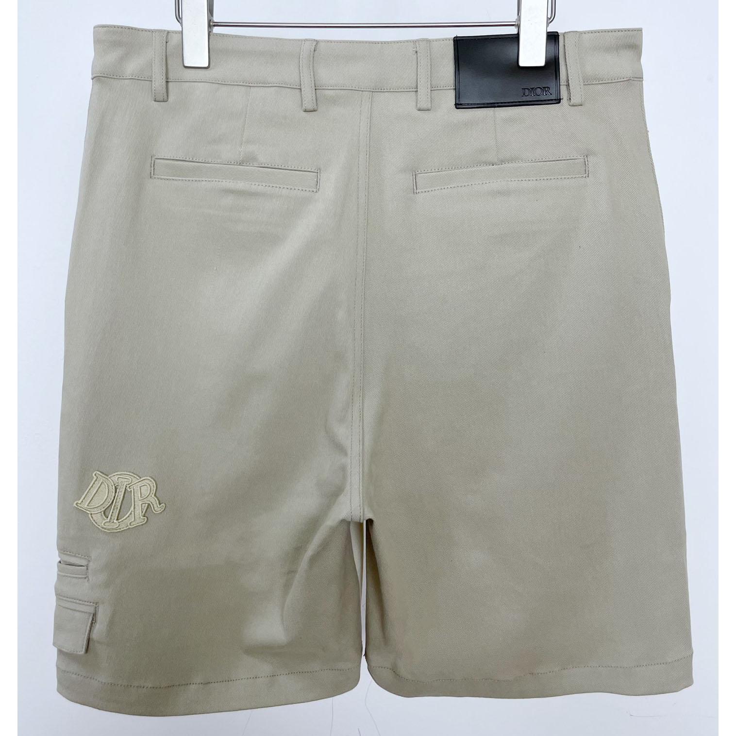 Dior Bermuda Shorts Beige Cotton Gabardine - EUR FASHION