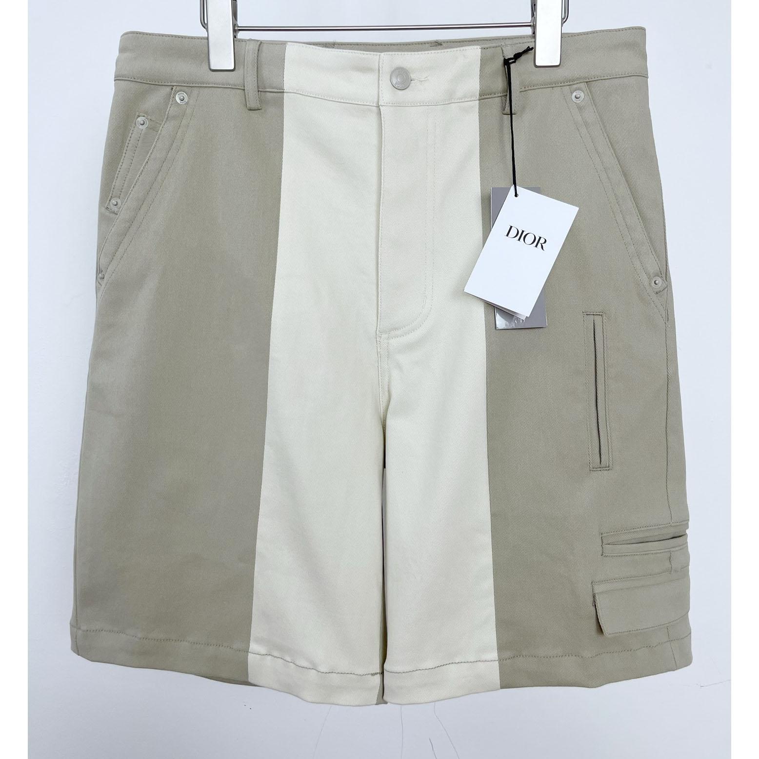 Dior Bermuda Shorts Beige Cotton Gabardine - EUR FASHION