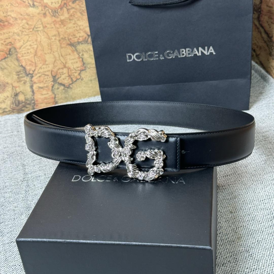 Dolce & Gabbana DG Logo-buckle Leather Belt   40mm - EUR FASHION