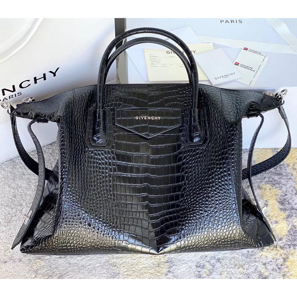 Givenchy Antigona Bag In Crocodile Effect Leather (45x9x35cm) - EUR FASHION