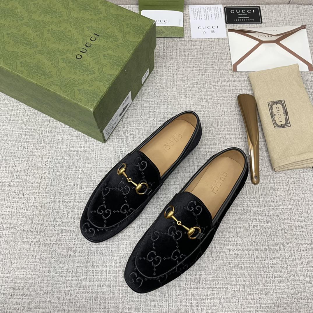 GUCCI Jordaan GG Velvet Loafer - EUR FASHION