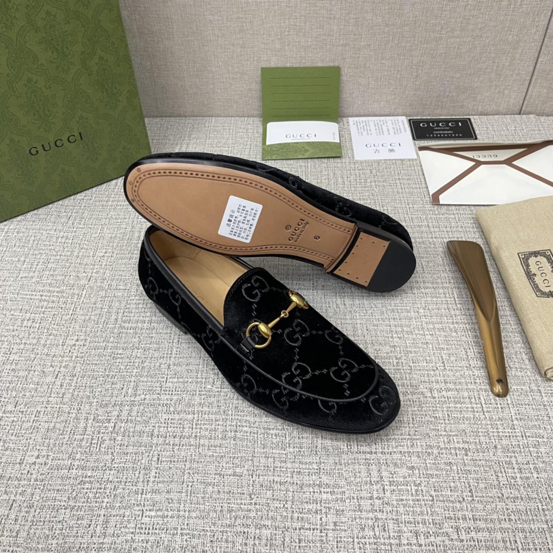 GUCCI Jordaan GG Velvet Loafer - EUR FASHION