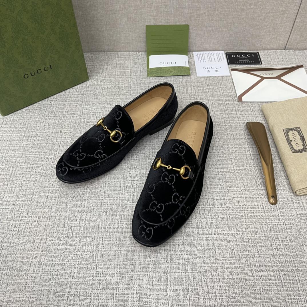 GUCCI Jordaan GG Velvet Loafer - EUR FASHION