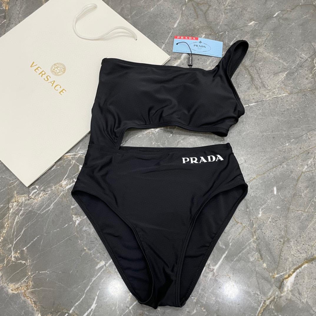 Prada One-shoulder Cut-out Swimsuit - EUR FASHION