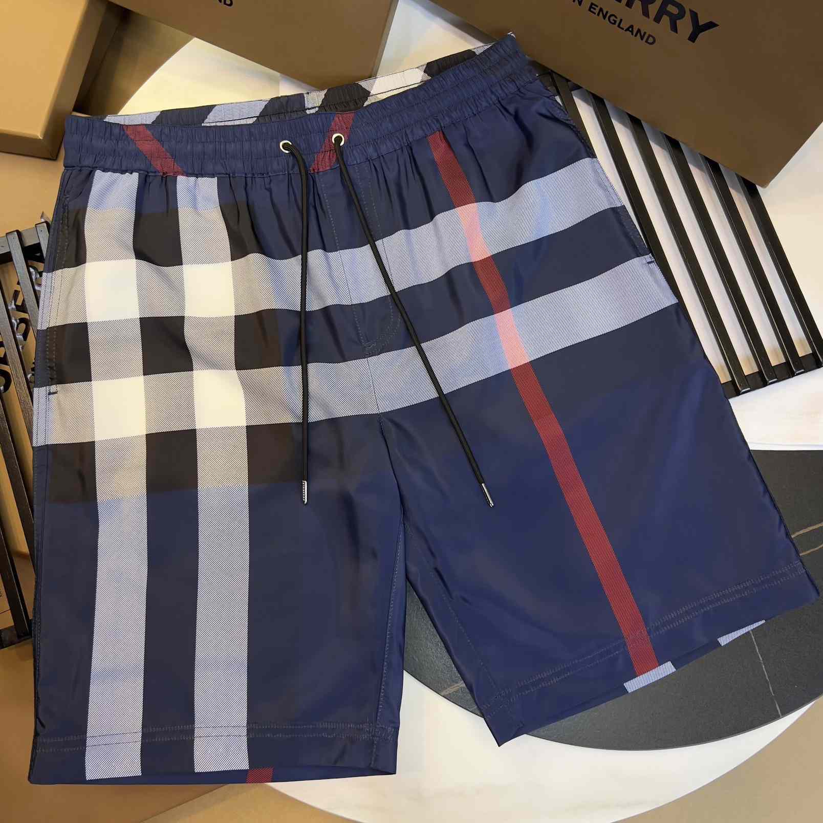 Burberry Checkered Twill Swim Shorts - EUR FASHION