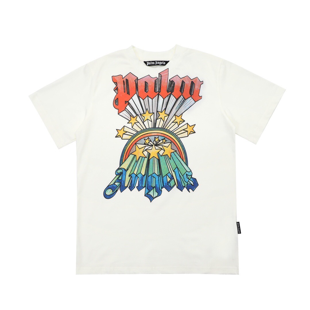 Palm Angels Rainbow Stars T-Shirt  - EUR FASHION