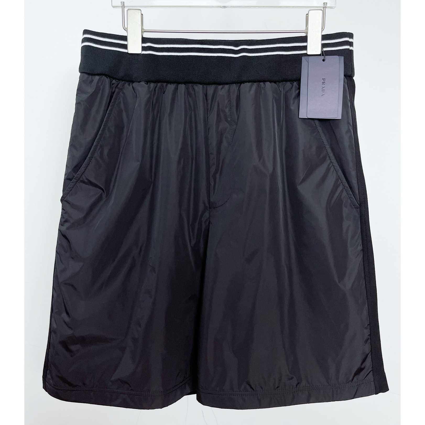 Prada Piqué Bermudas With Re-Nylon Details - EUR FASHION