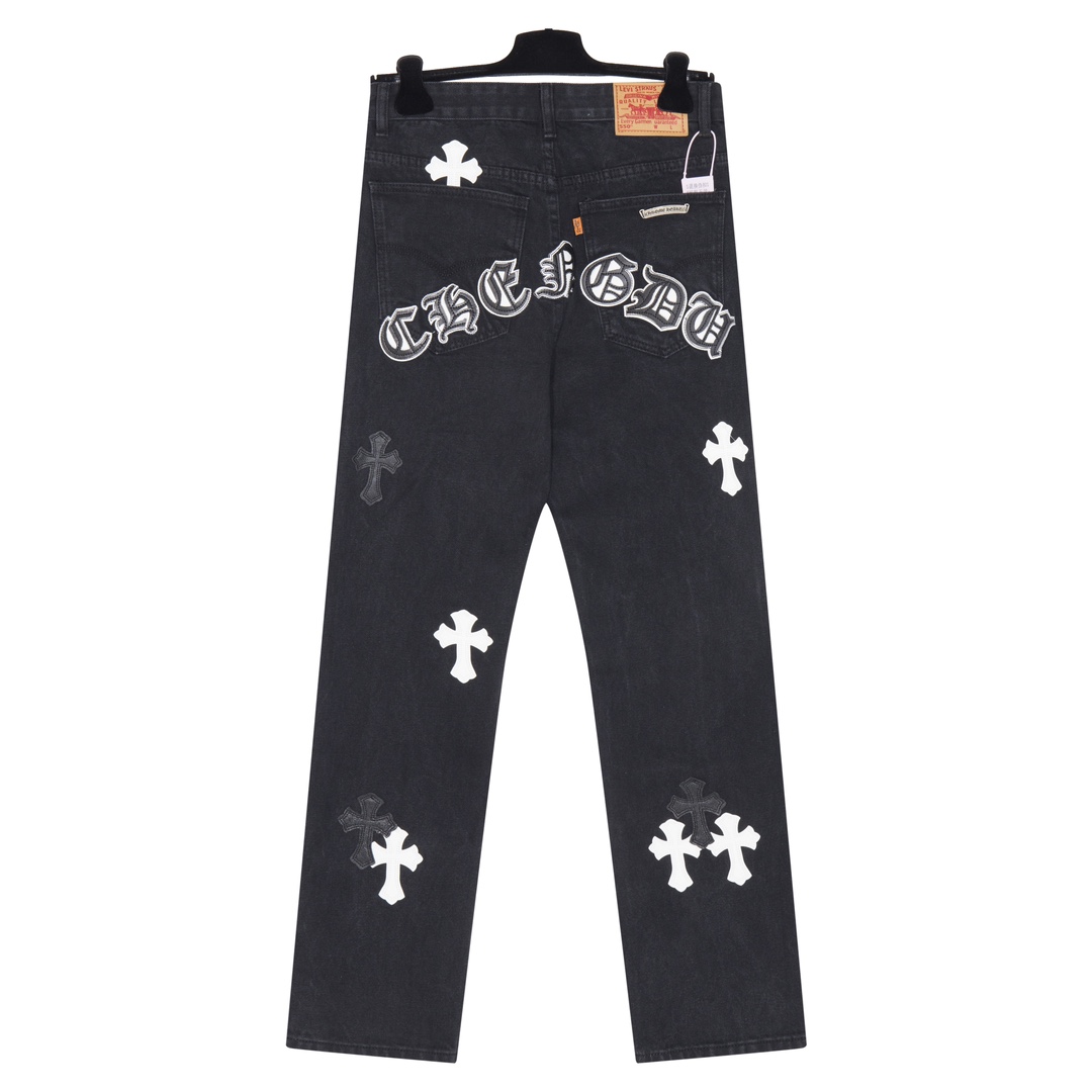 Chrome Hearts Cross Patch Jeans - EUR FASHION