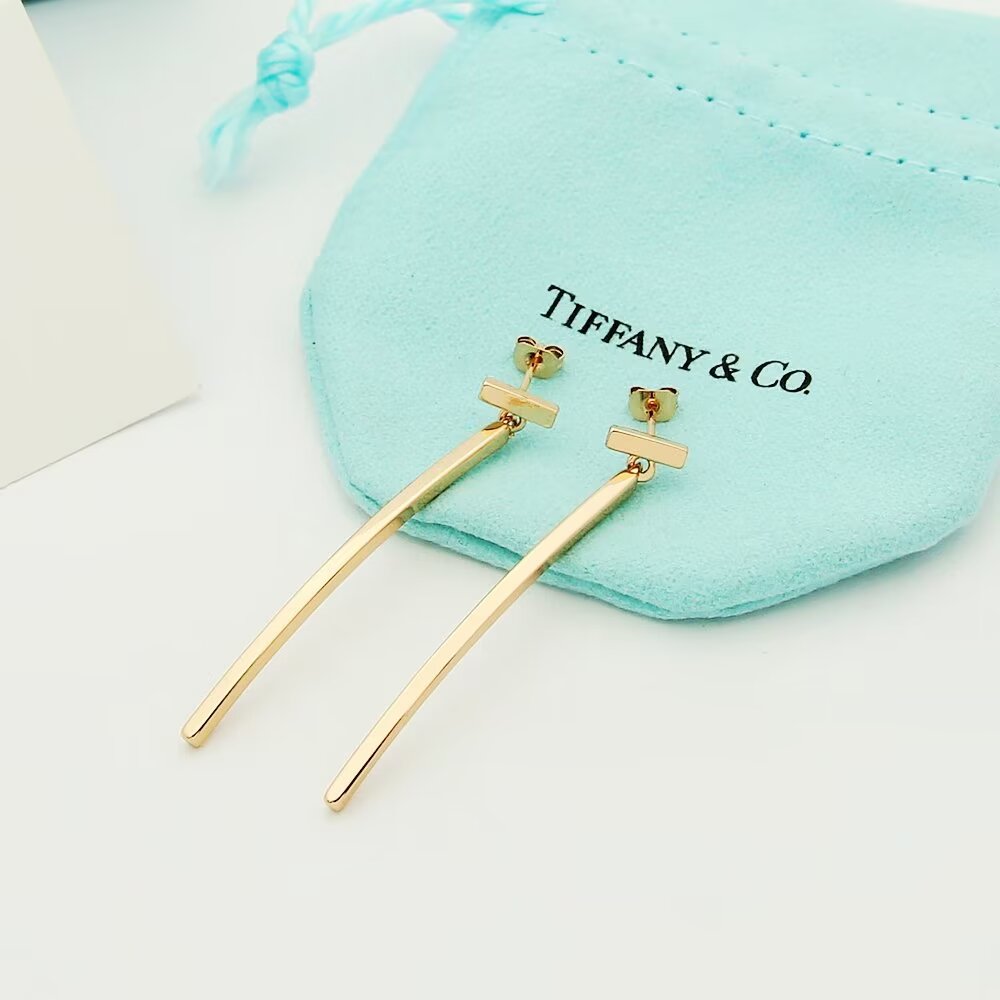 Tiffany & Co. Elongated Wire Bar Earrings - EUR FASHION