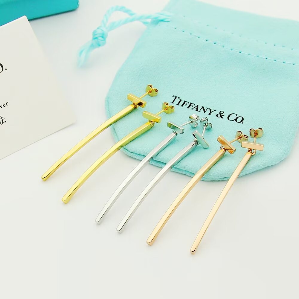 Tiffany & Co. Elongated Wire Bar Earrings - EUR FASHION