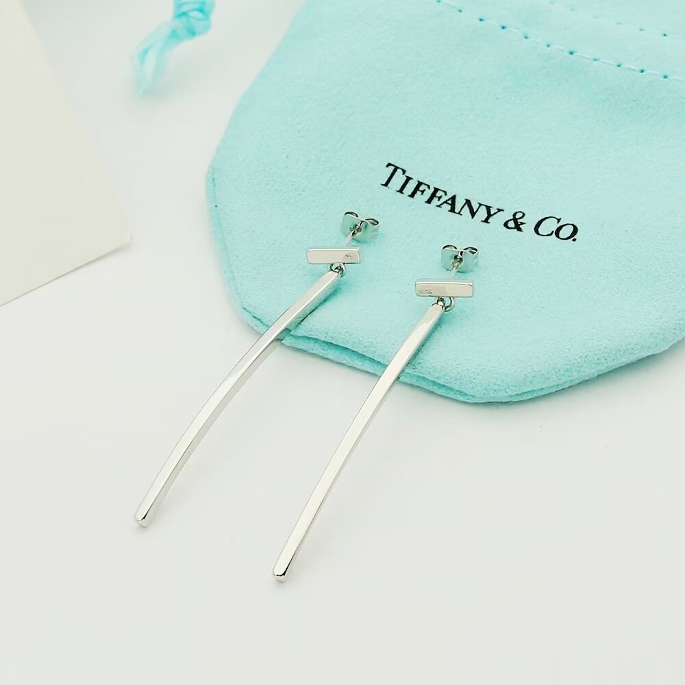 Tiffany & Co. Elongated Wire Bar Earrings - EUR FASHION