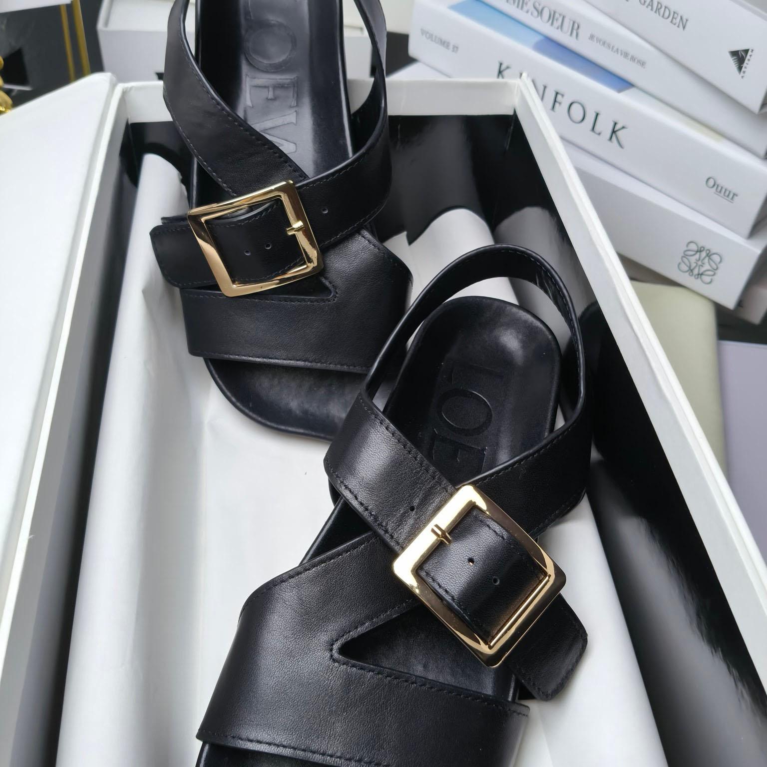 Loewe Ease Buckle Sandal In Vegetal Calfskin - EUR FASHION