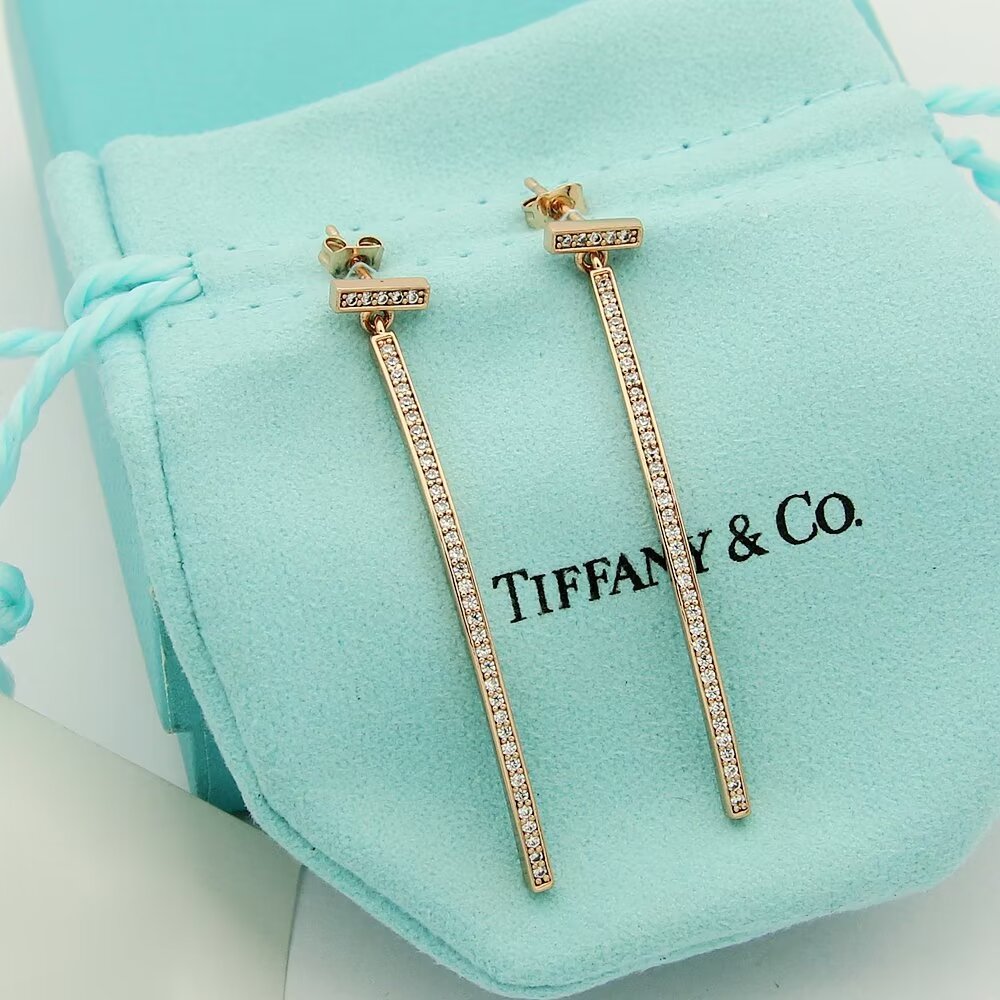 Tiffany & Co. Diamond Bar Earrings - EUR FASHION