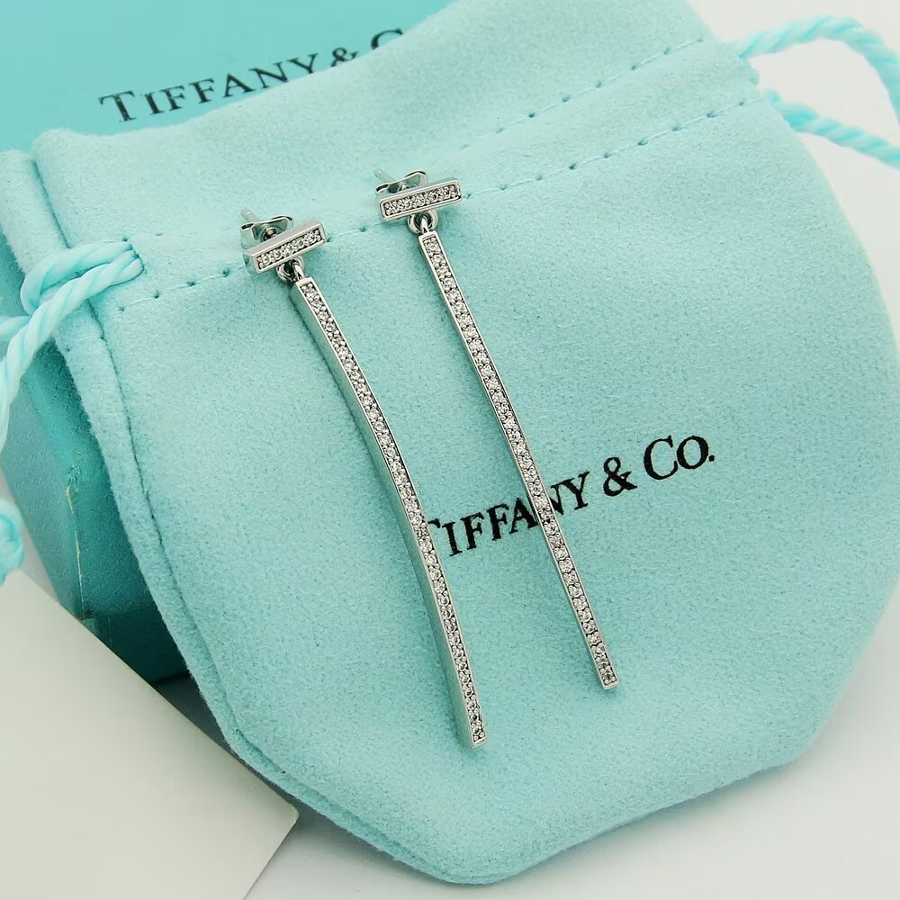 Tiffany & Co. Diamond Bar Earrings - EUR FASHION