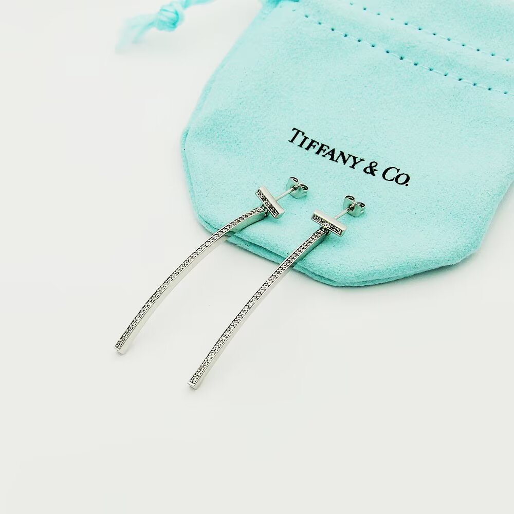 Tiffany & Co. Diamond Bar Earrings - EUR FASHION