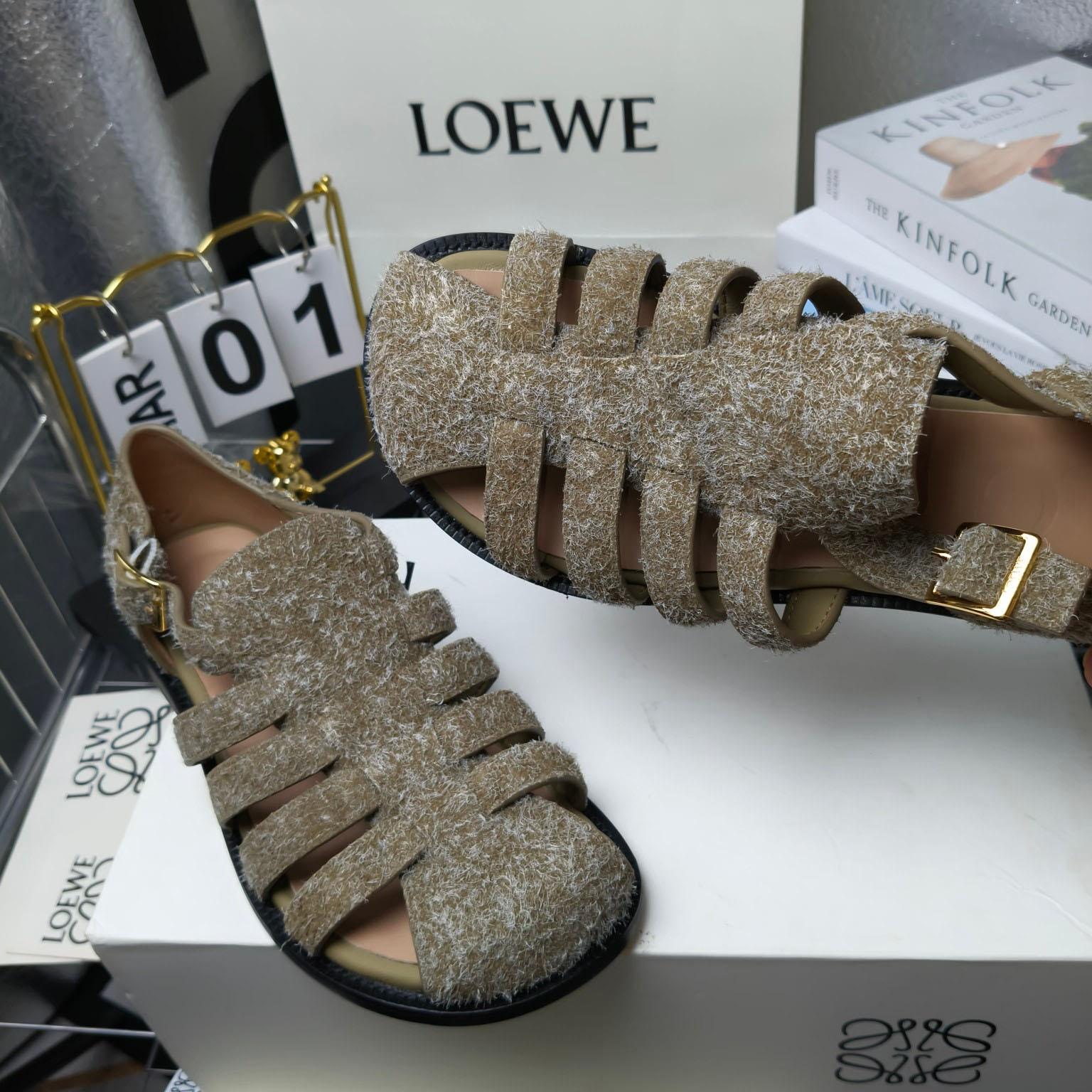 Loewe Campo Sandal In Brushed Suede - EUR FASHION