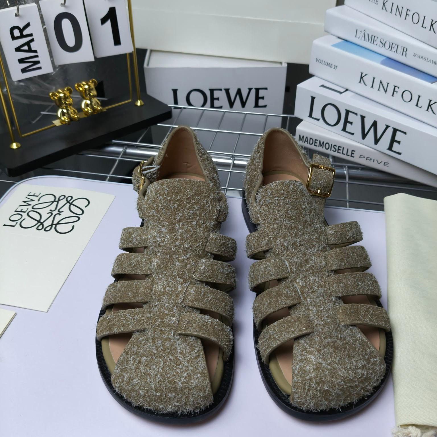 Loewe Campo Sandal In Brushed Suede - EUR FASHION