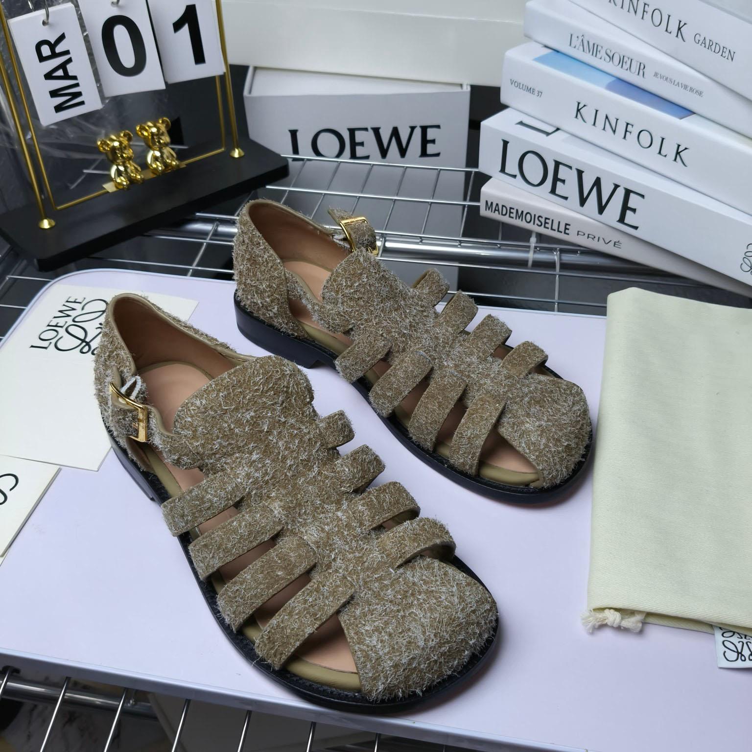 Loewe Campo Sandal In Brushed Suede - EUR FASHION