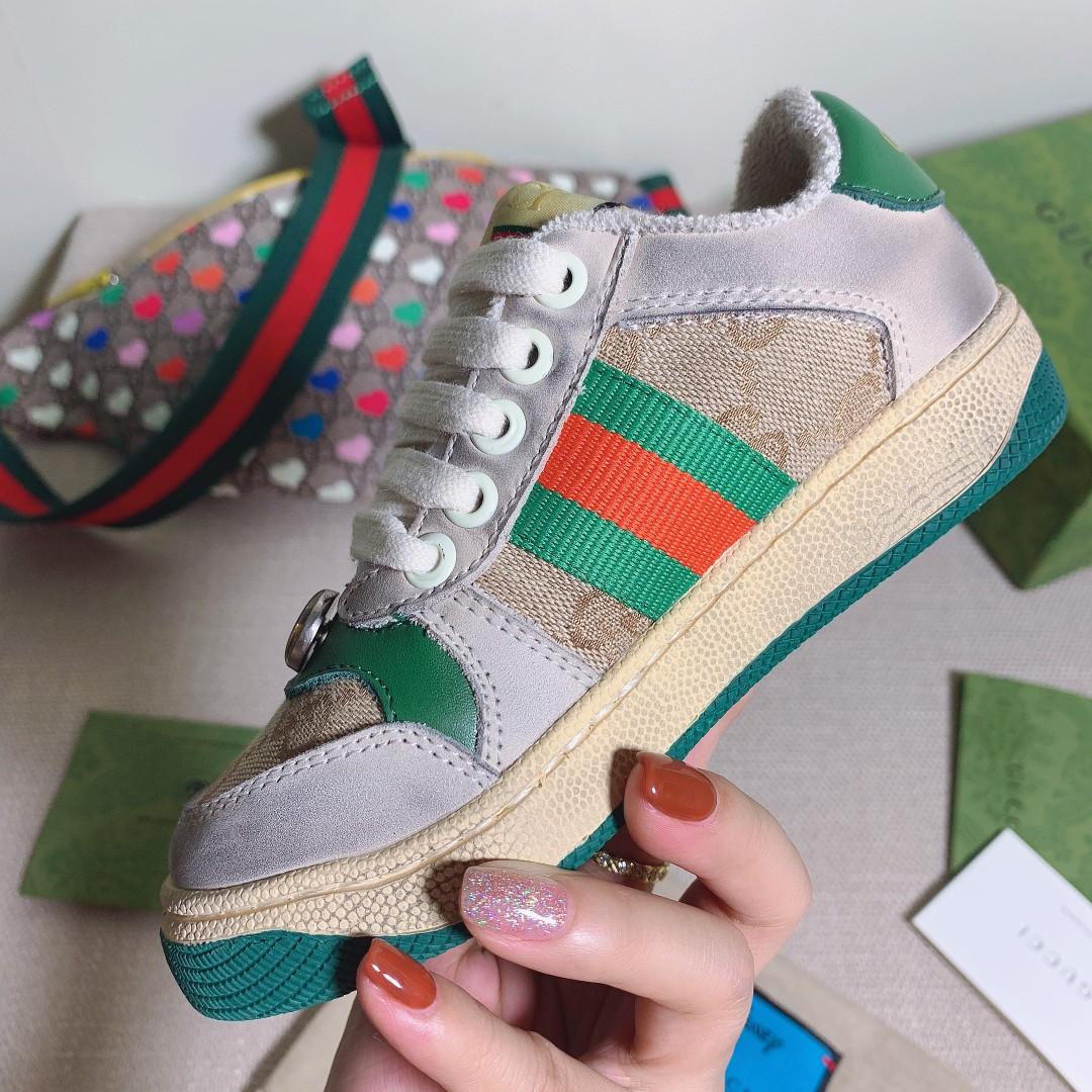 Gucci  Kids Screener Trainer With Web - EUR FASHION