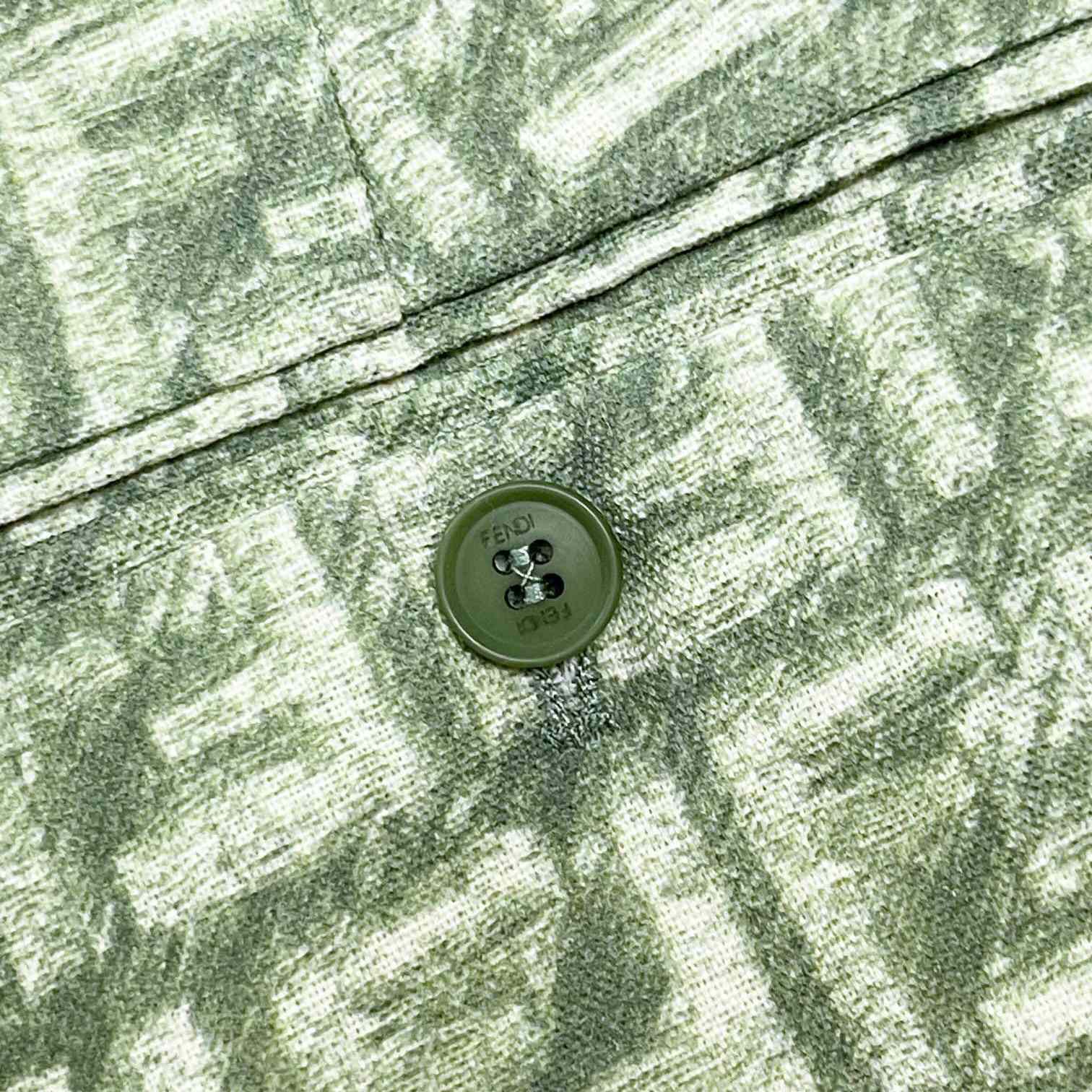 Fendi Short Trousers In Green FF Linen - EUR FASHION