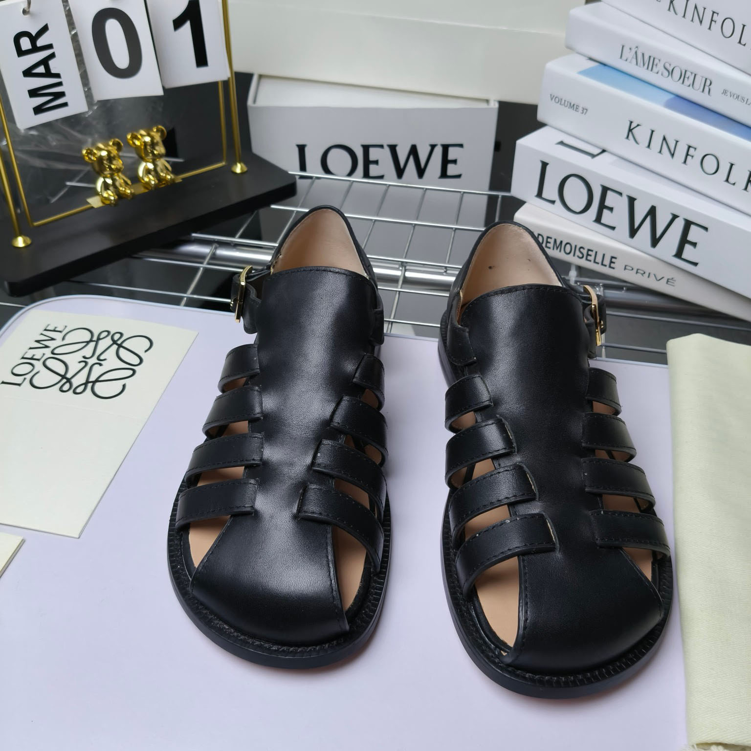 Loewe Campo Sandal In Waxed Calfskin - EUR FASHION