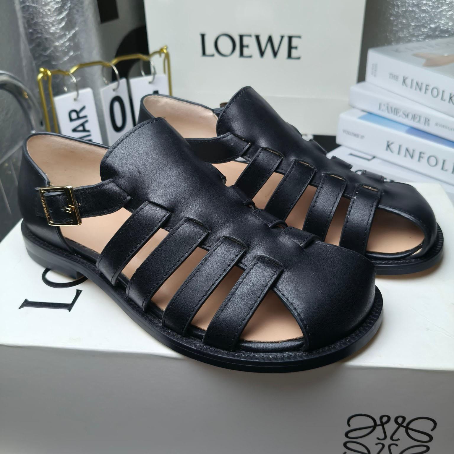 Loewe Campo Sandal In Waxed Calfskin - EUR FASHION