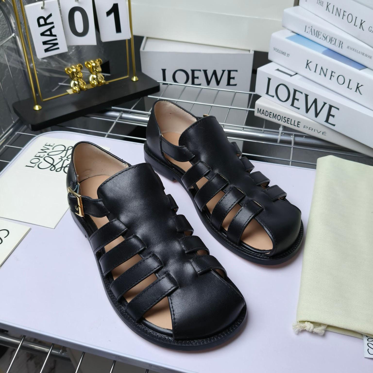 Loewe Campo Sandal In Waxed Calfskin - EUR FASHION